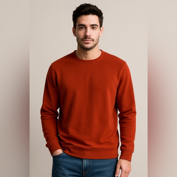 G.H. Bass & Co. Men's Vibrant Orange Crewneck Pullover Sweater Size XL - Picture 1 of 10